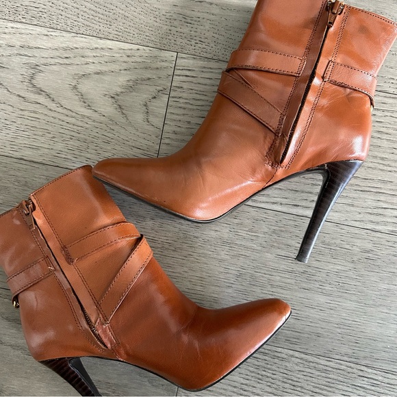 Ralph Lauren Tan Leather Heeled Boots - Picture 5 of 6